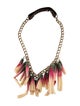 Marni Leather Flower Collar Necklace