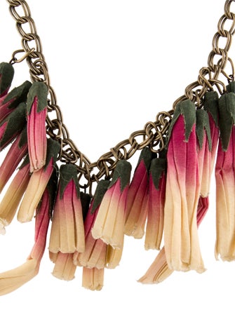 Marni Leather Flower Collar Necklace