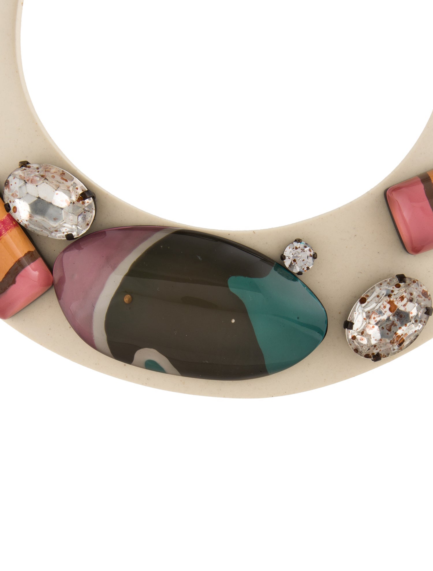Marni Crystal, Resin & Ribbon Collar Necklace