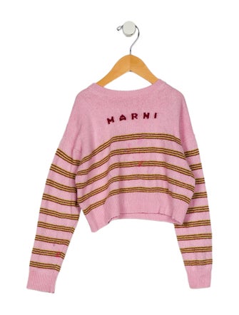 Marni Girls' Long Sleeve Cropped Knit Sweater