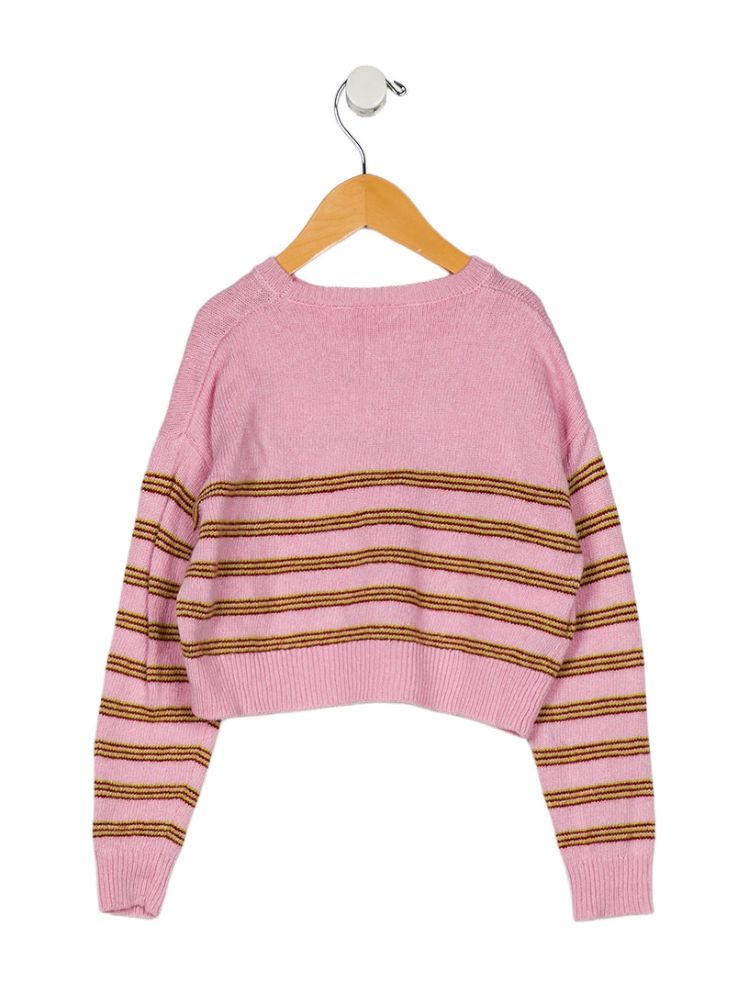 Marni Girls' Long Sleeve Cropped Knit Sweater