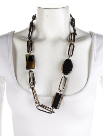 Marni Resin & Wood Chain Necklace