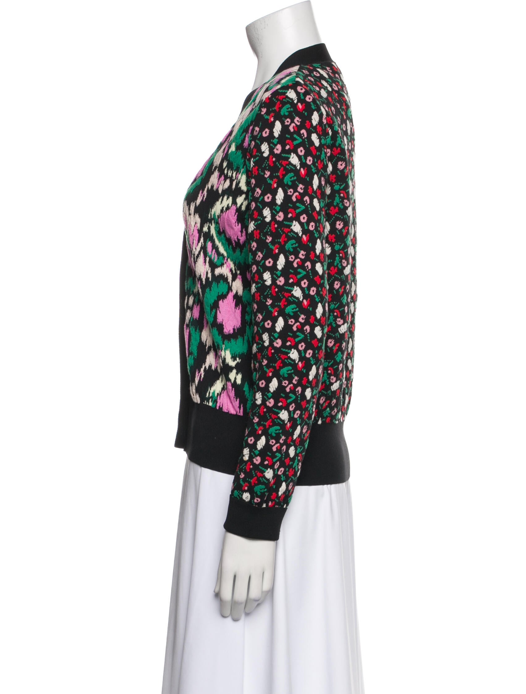 Marni Floral Print V-Neck Sweater