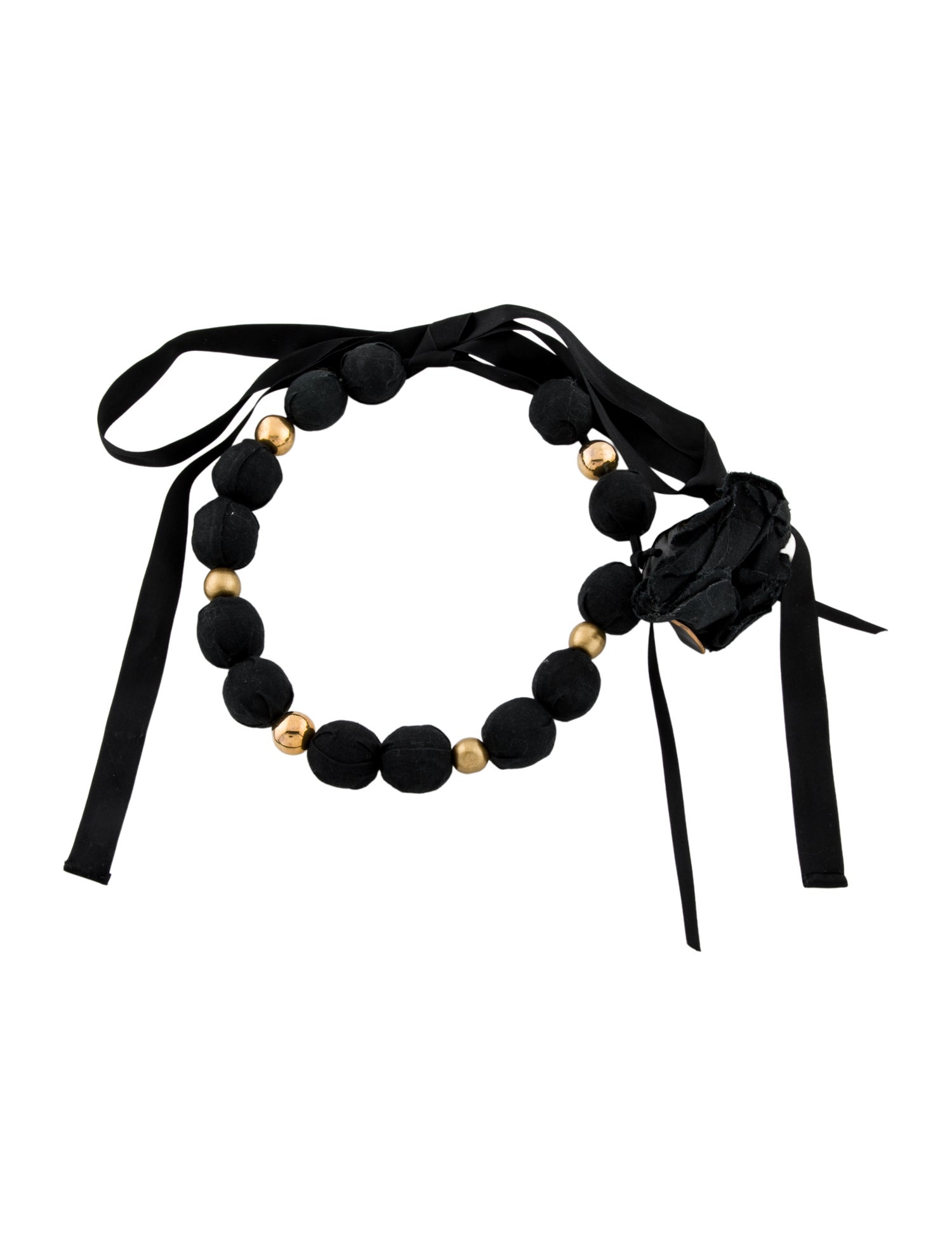 Marni Fabric,Resin & Ribbon Flower Collar Necklace