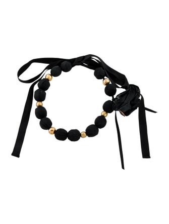Marni Fabric,Resin & Ribbon Flower Collar Necklace