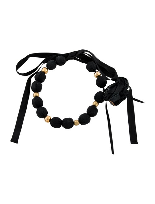 Marni Fabric,Resin & Ribbon Flower Collar Necklace