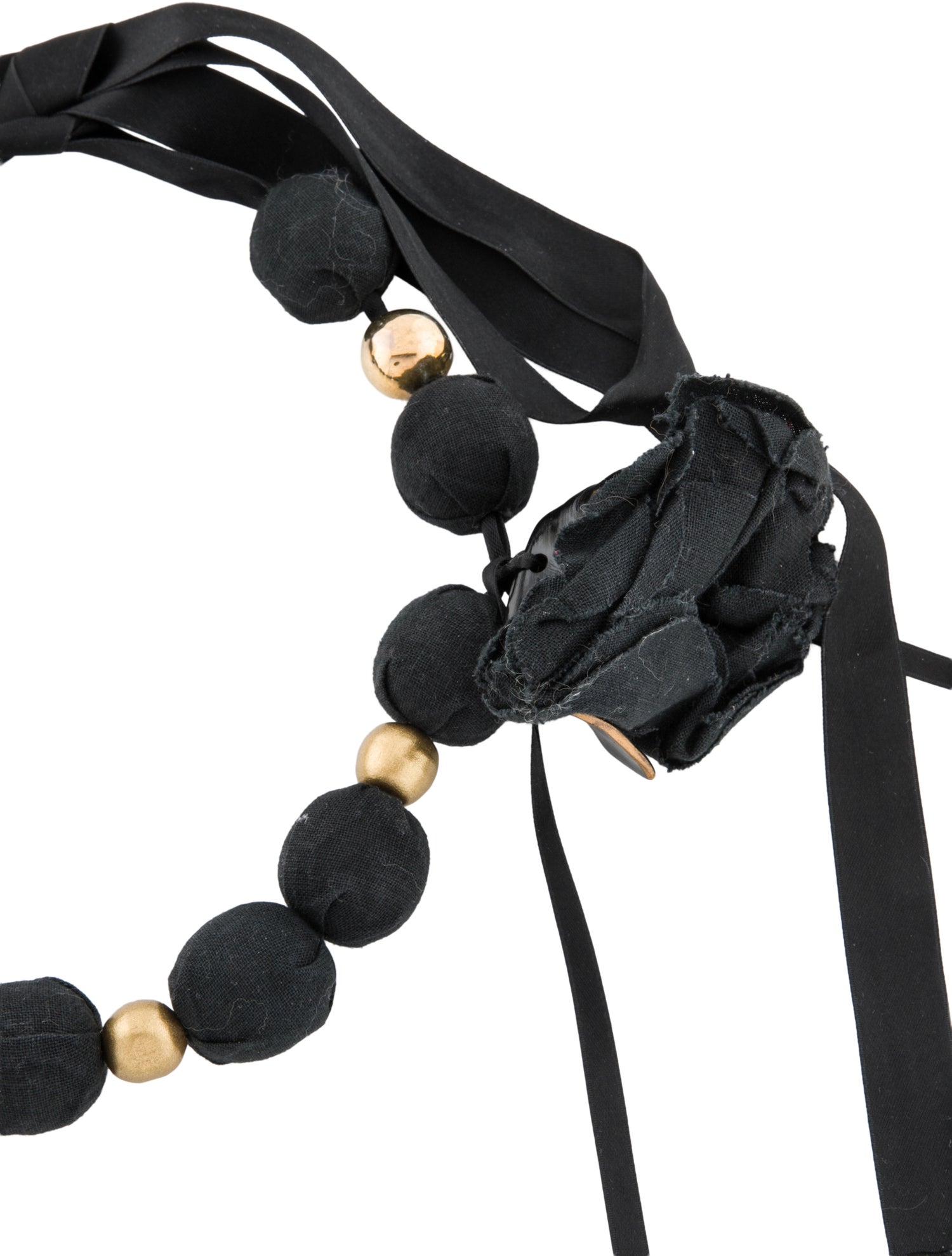 Marni Fabric,Resin & Ribbon Flower Collar Necklace