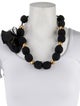 Marni Fabric,Resin & Ribbon Flower Collar Necklace