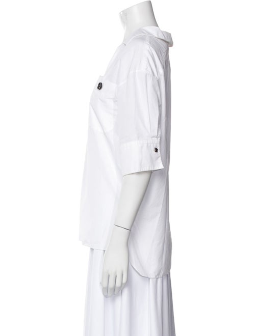 Marni V-Neck Three-Quarter Sleeve Button-Up Top