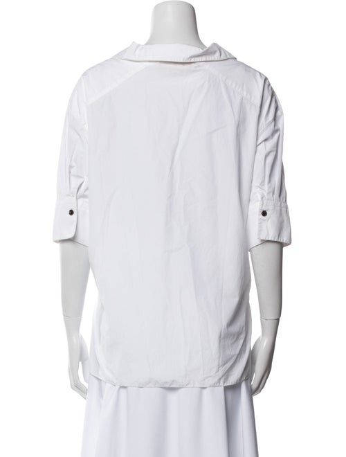 Marni V-Neck Three-Quarter Sleeve Button-Up Top