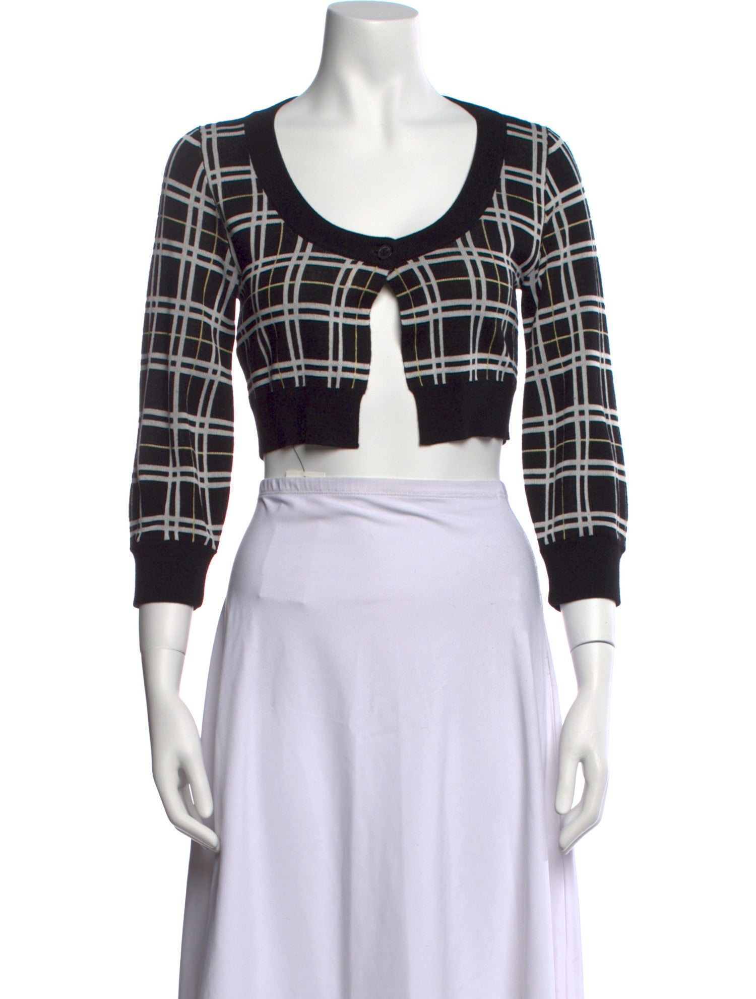 Marni Virgin Wool Plaid Print Sweater