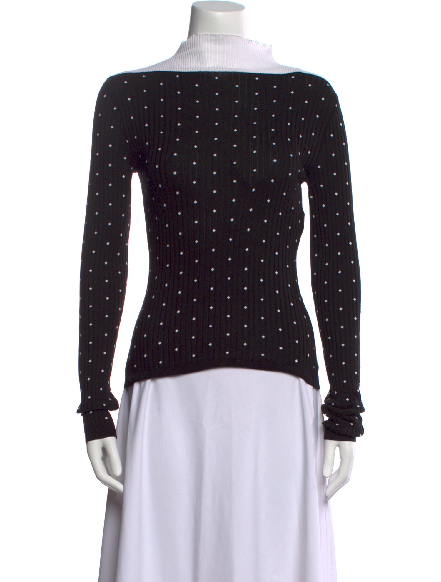 Marni Polka Dot Print Turtleneck Top
