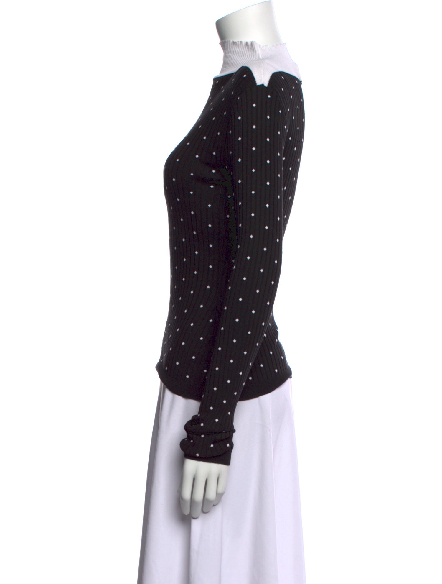 Marni Polka Dot Print Turtleneck Top