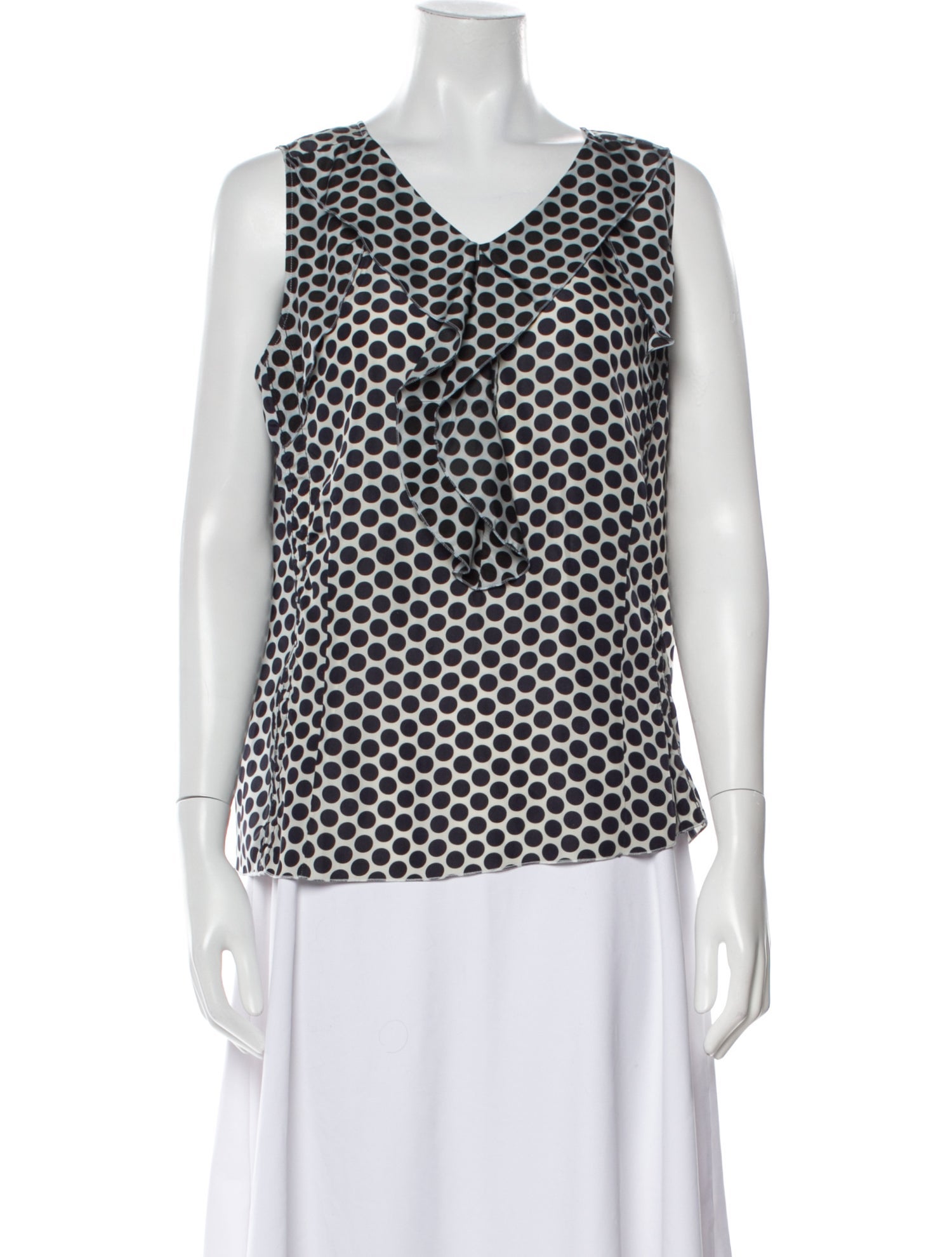 Marni Polka Dot Print V-Neck Blouse