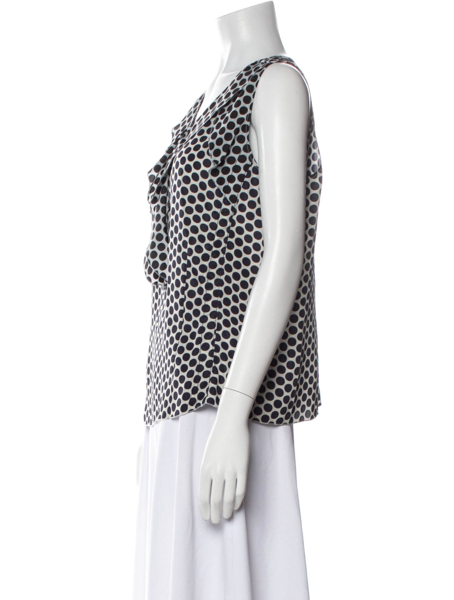 Marni Polka Dot Print V-Neck Blouse