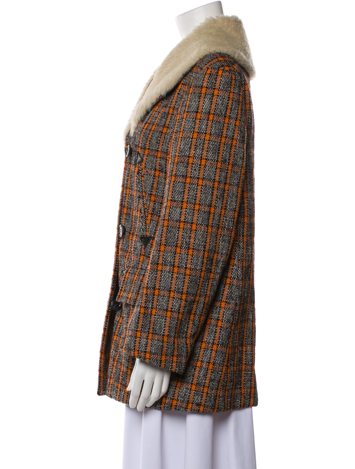 Marni Virgin Wool Tweed Pattern Coat