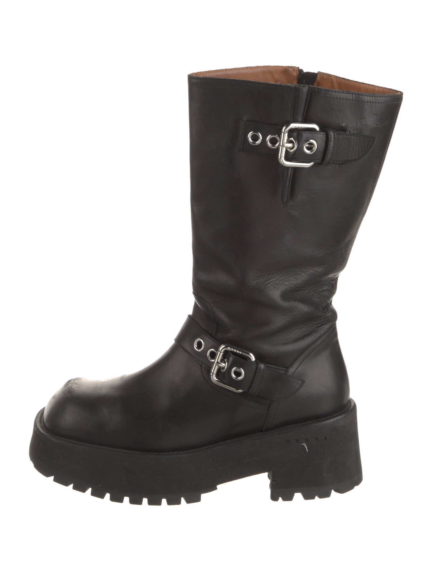 Marni Leather Moto Boots