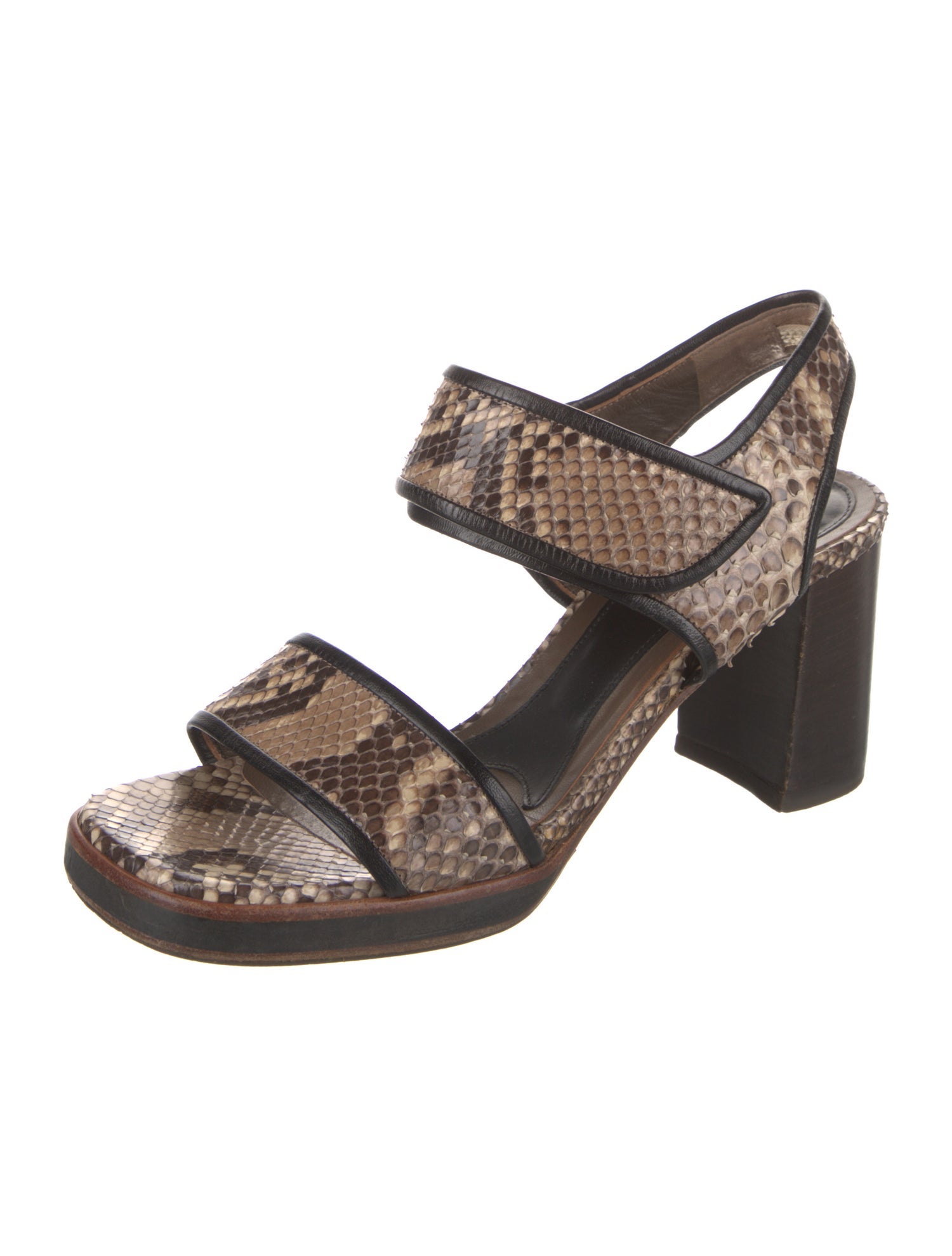 Marni Snakeskin Animal Print Slingback Sandals