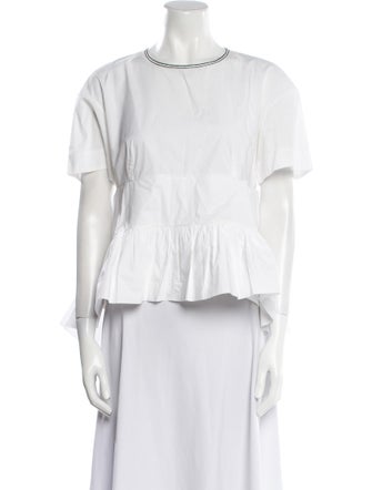 Marni Crew Neck Short Sleeve Crop Top