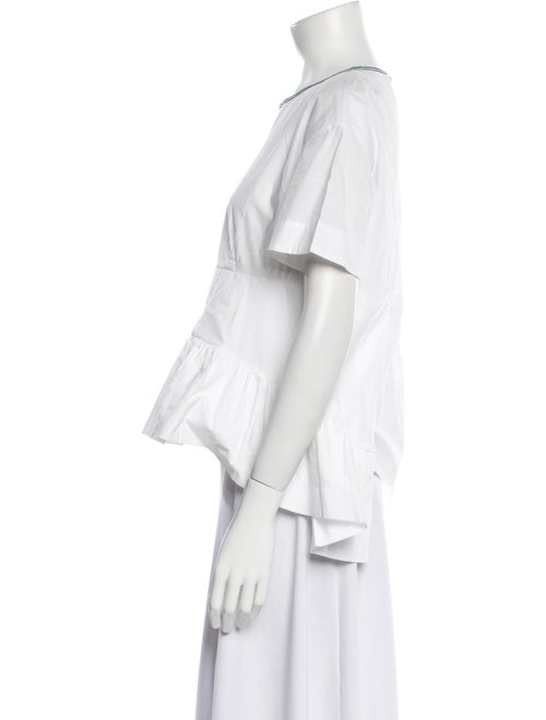 Marni Crew Neck Short Sleeve Crop Top