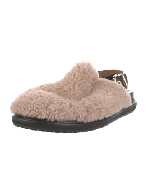 Marni Shearling Colorblock Pattern Slingback Flats