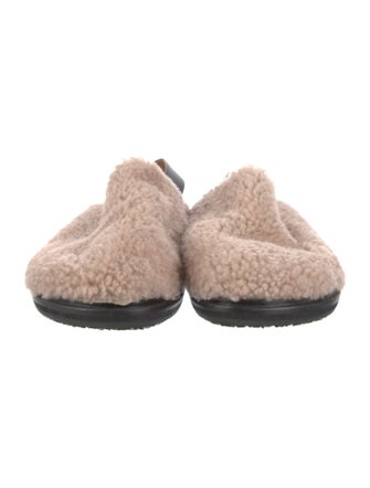 Marni Shearling Colorblock Pattern Slingback Flats