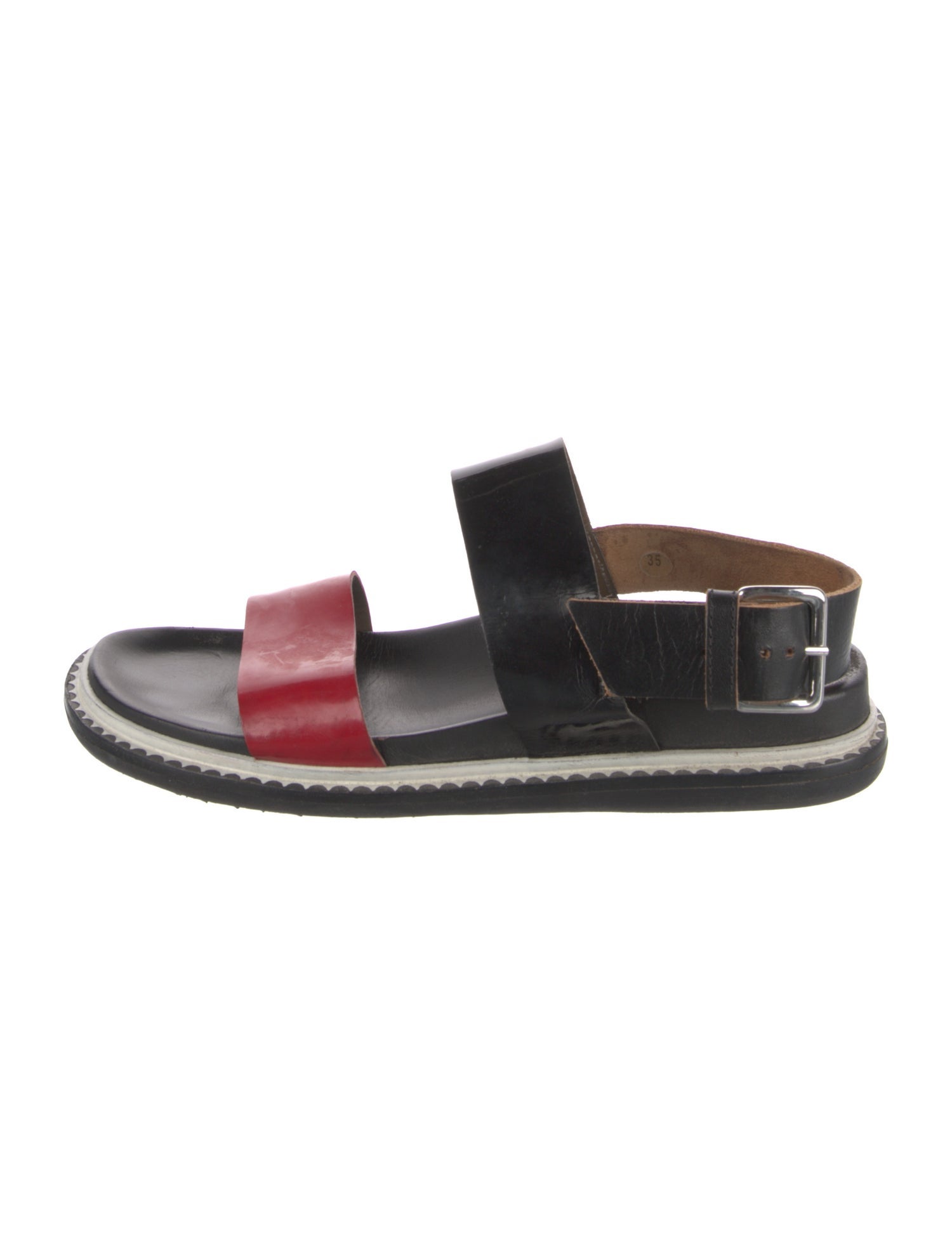 Marni Rubber Colorblock Pattern Slingback Sandals