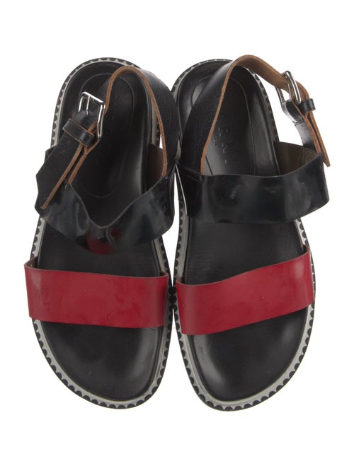 Marni Rubber Colorblock Pattern Slingback Sandals
