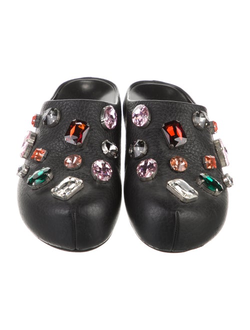 Marni Leather Crystal Embellishments Mules