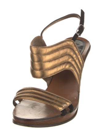 Marni Quilted Pattern Leather Slingback Sandals