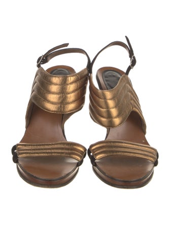 Marni Quilted Pattern Leather Slingback Sandals