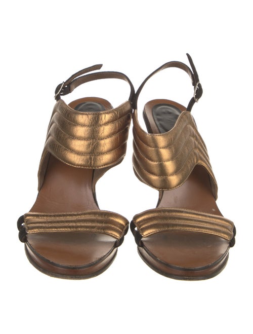 Marni Quilted Pattern Leather Slingback Sandals