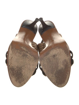 Marni Quilted Pattern Leather Slingback Sandals