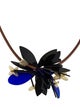 Marni Leather & Resin Floral Pendant Necklace