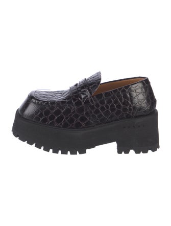 Marni Embossed Leather Printed Pumps