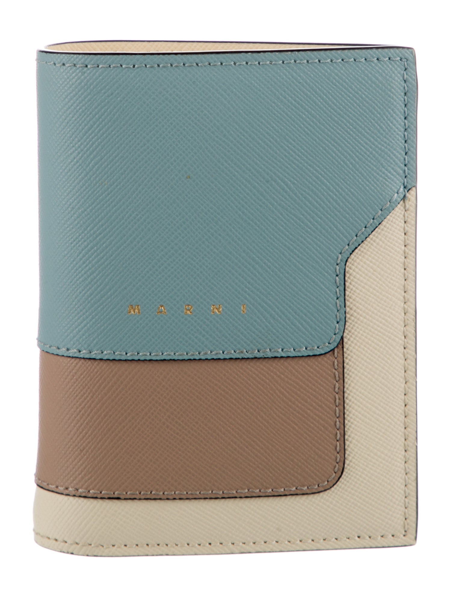 Marni Leather Colorblock Pattern Bifold Wallet