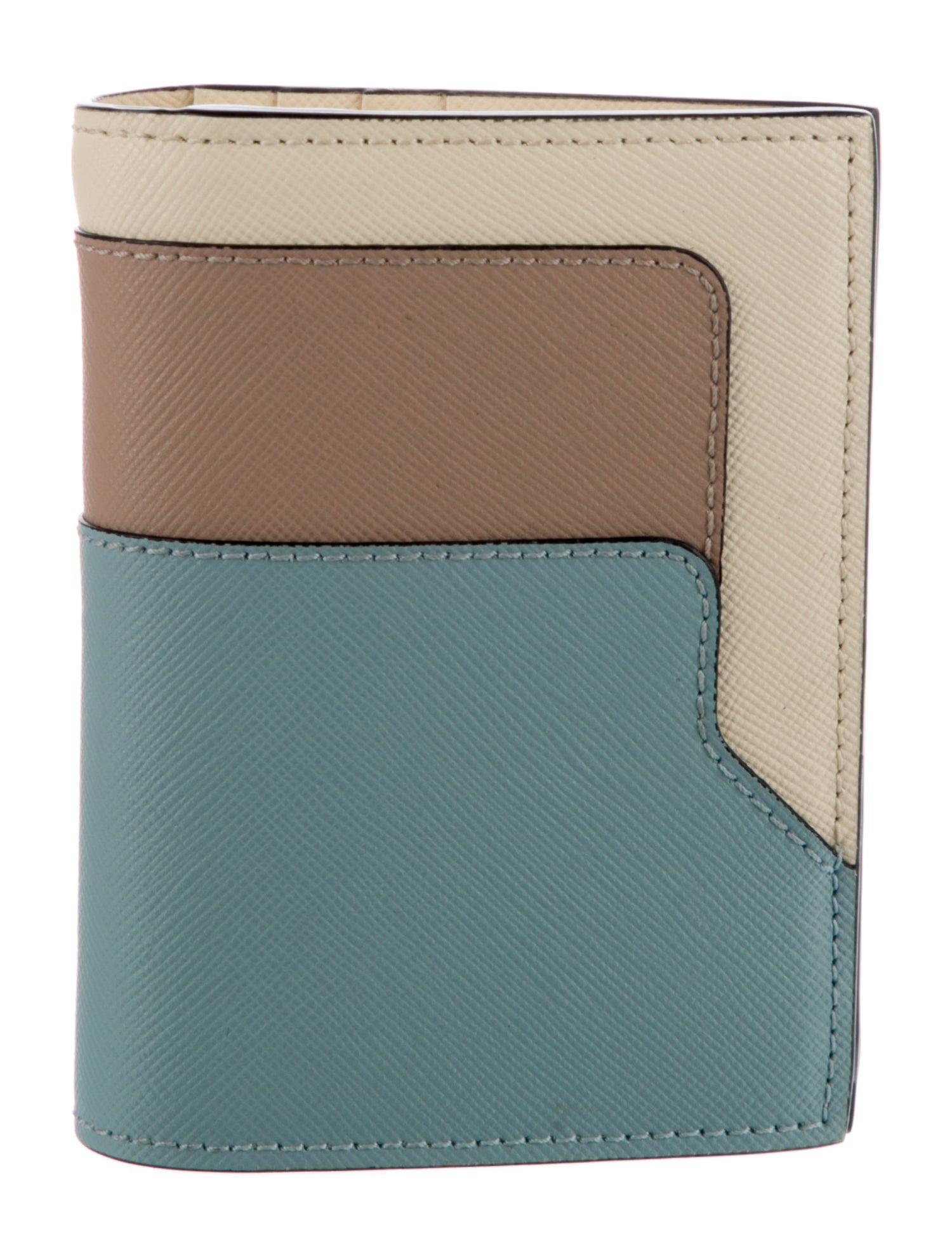 Marni Leather Colorblock Pattern Bifold Wallet