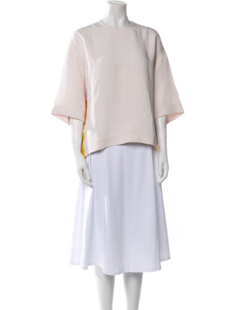 Marni Bateau Neckline Three-Quarter Sleeve Blouse