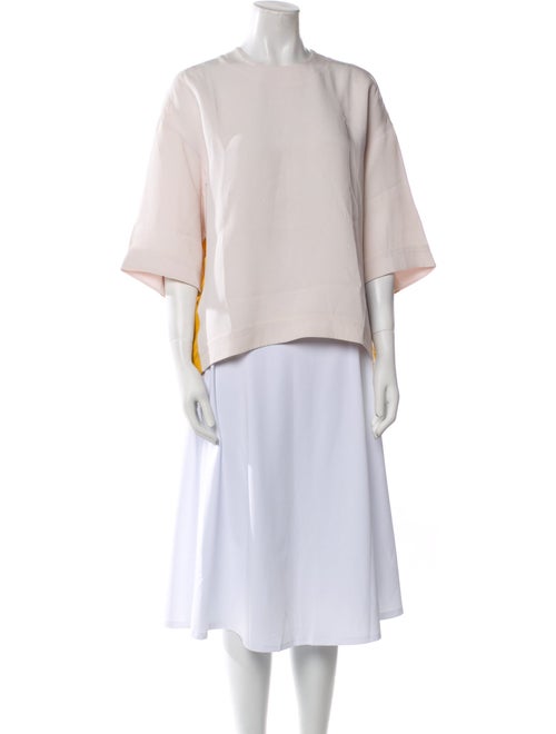 Marni Bateau Neckline Three-Quarter Sleeve Blouse