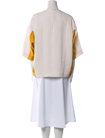 Marni Bateau Neckline Three-Quarter Sleeve Blouse