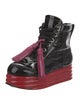 Marni Patent Leather Tassel Accents Lace-Up Boots