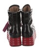 Marni Patent Leather Tassel Accents Lace-Up Boots