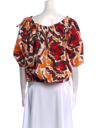 Marni Floral Print Bateau Neckline Blouse