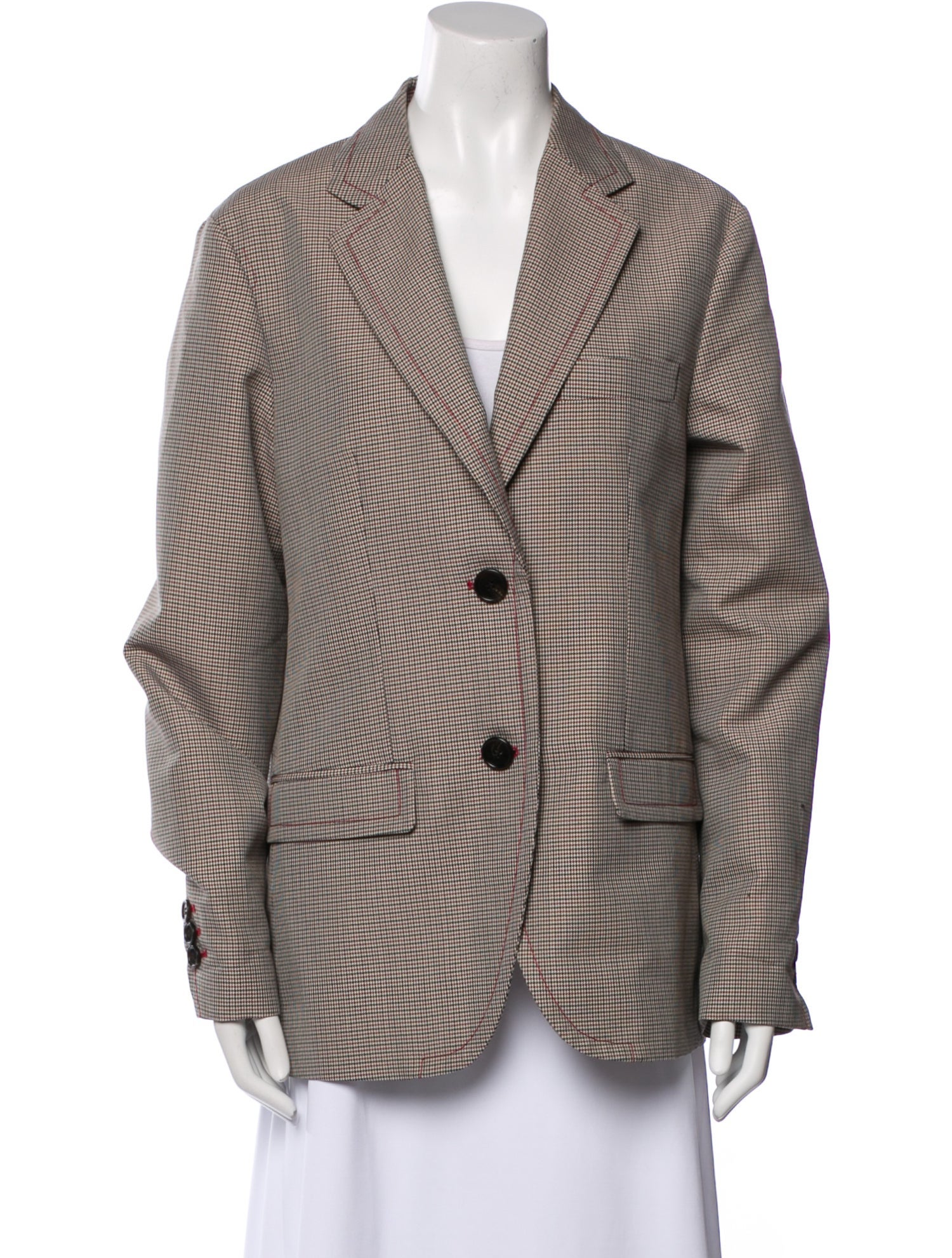 Marni Wool Plaid Print Blazer