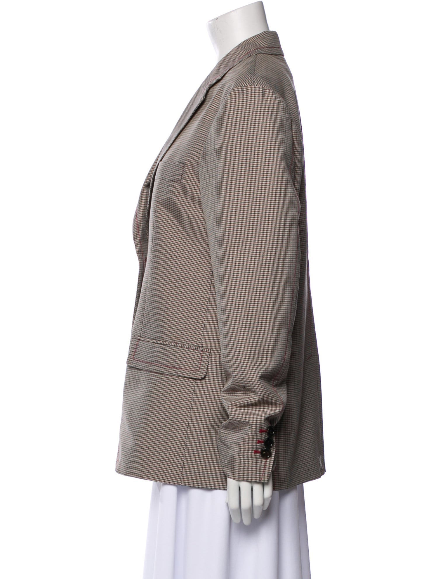 Marni Wool Plaid Print Blazer