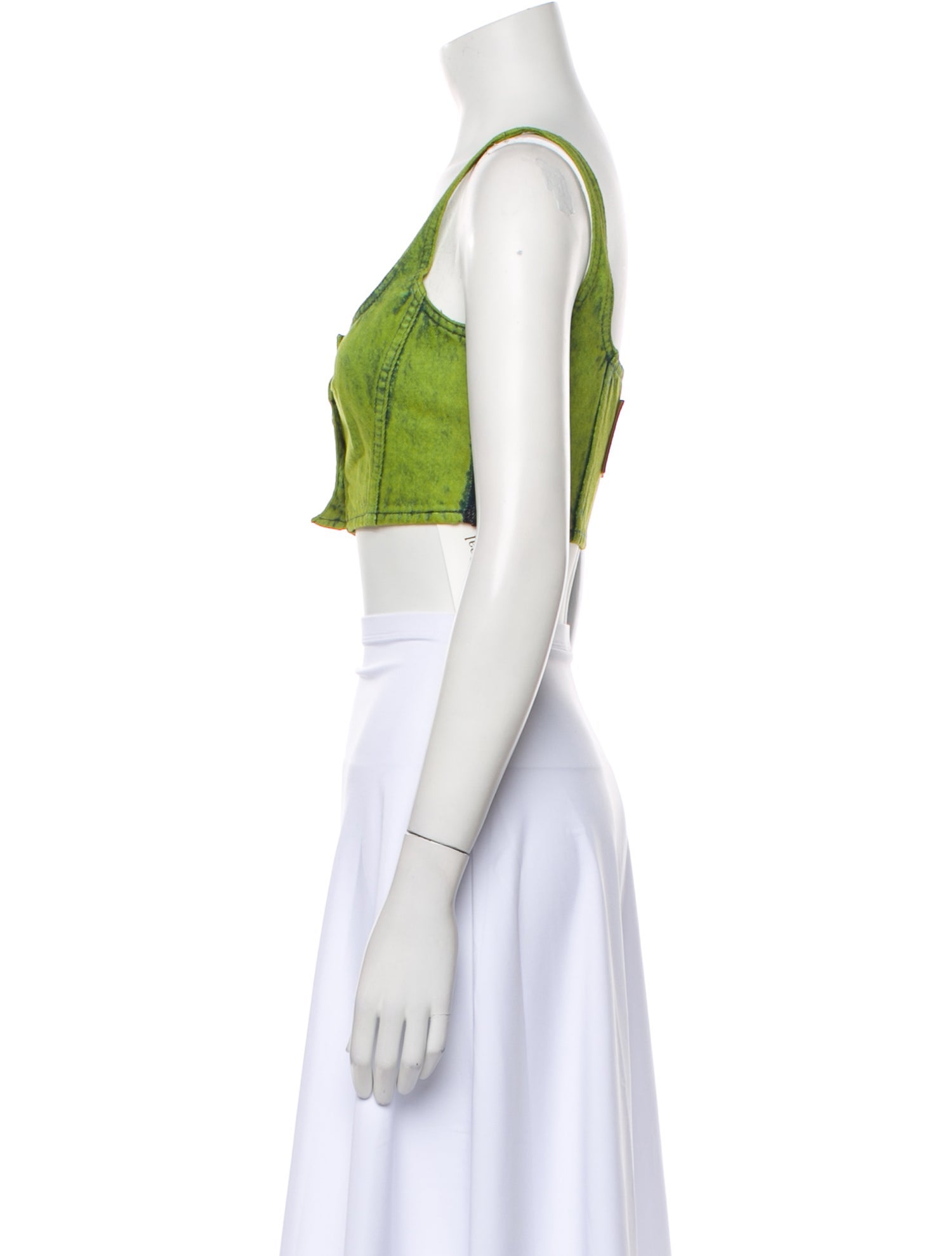 Marni Square Neckline Sleeveless Crop Top