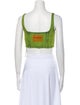 Marni Square Neckline Sleeveless Crop Top