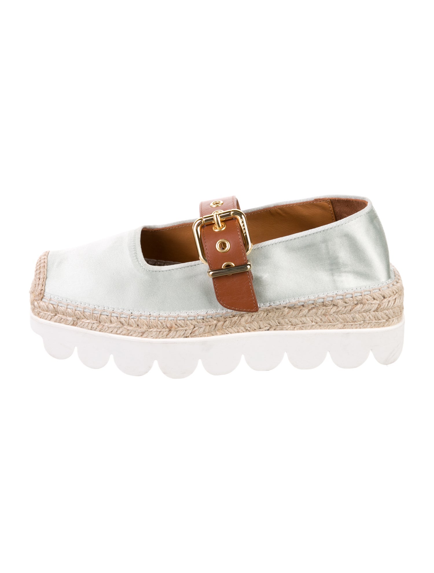 Marni Satin Colorblock Pattern T-Strap Pumps