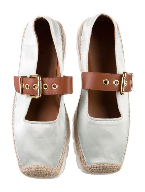 Marni Satin Colorblock Pattern T-Strap Pumps