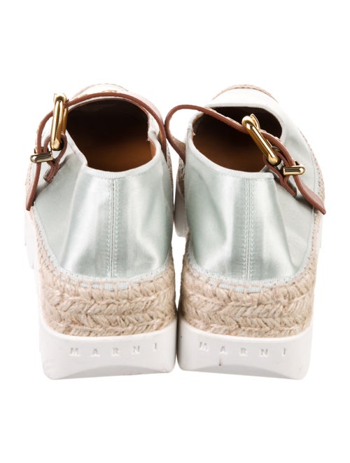 Marni Satin Colorblock Pattern T-Strap Pumps